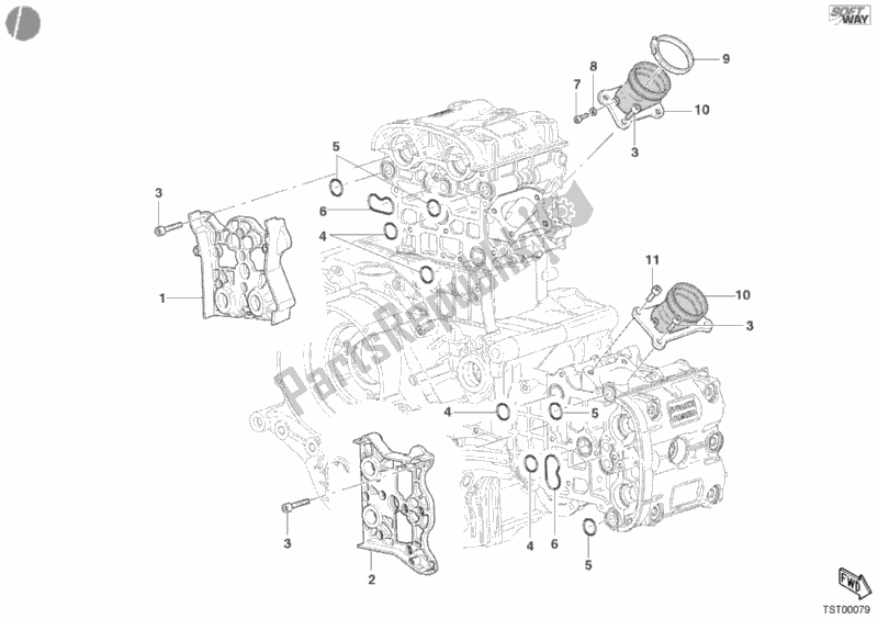 Toutes les pièces pour le Collecteur D'admission du Ducati Superbike 998 Matrix Single-seat 2004